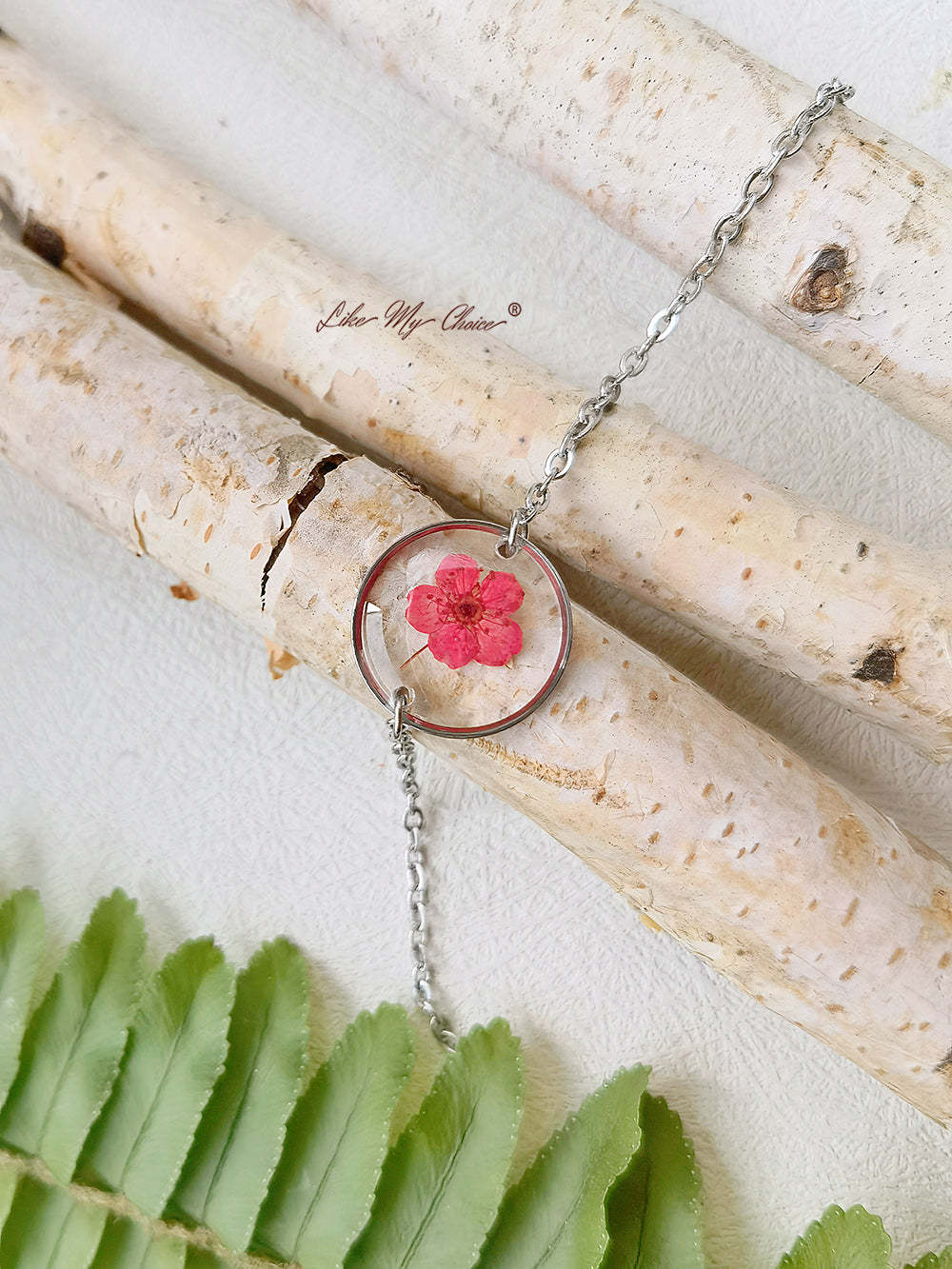 Cosmos Sulphureus Handmade Pressed Flower Resin Round Bracelet