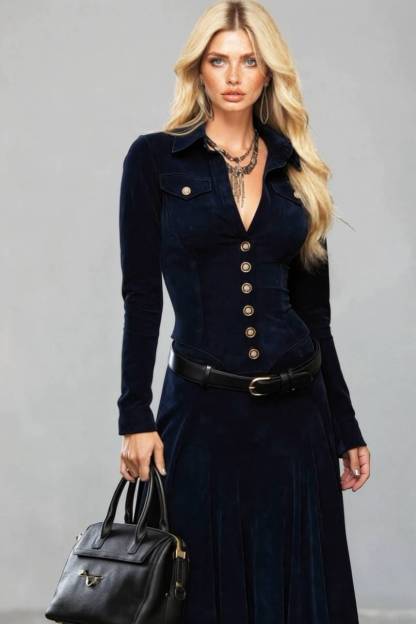 Vintage Velvet Maxi Dress