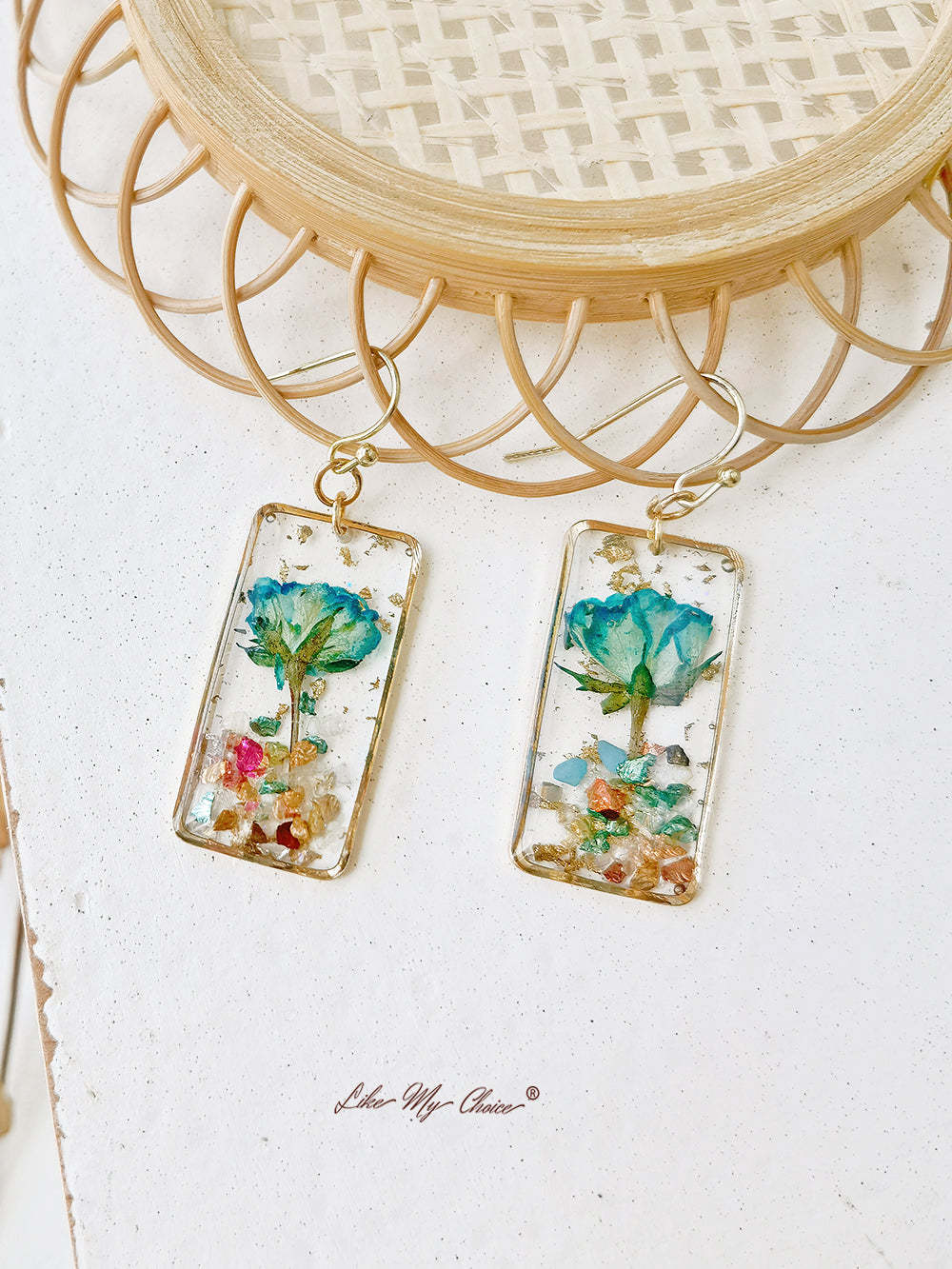 Delicate Rose Crystal Earrings