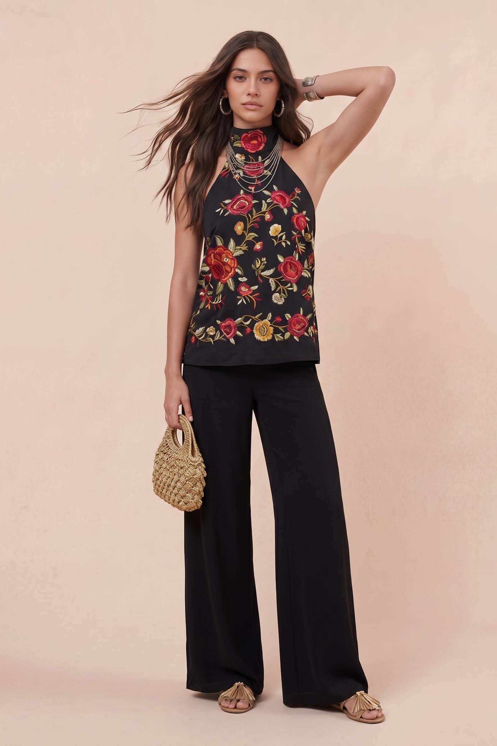 Printed Off-Shoulder Top Wide Leg Pants Set
