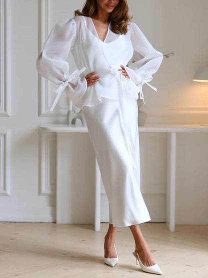 Tulle Shirt Sling Dress And Belt Set