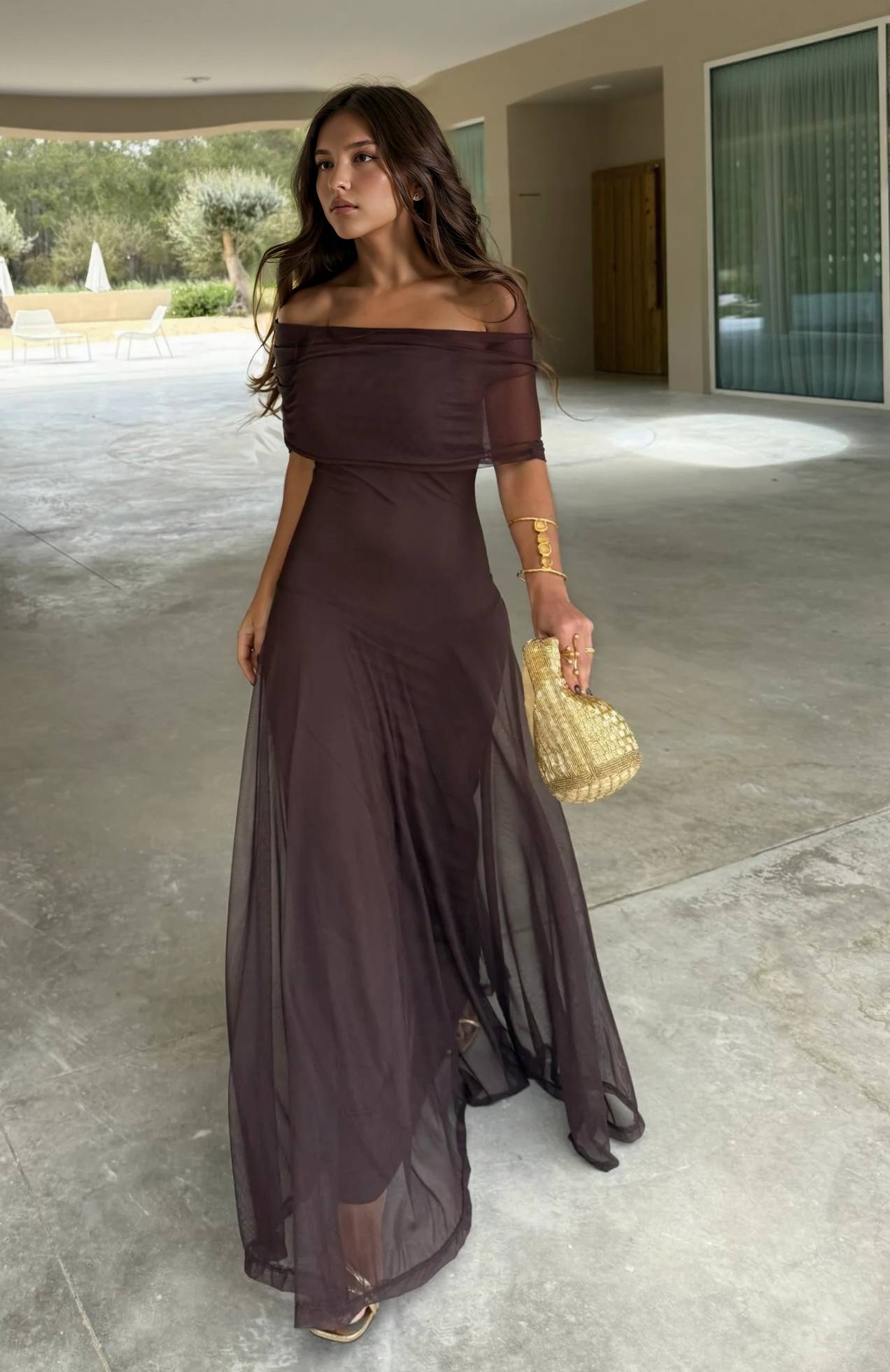 Two-Way To Wear Off-Shoulder Maxi Dress