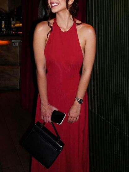 Halter Neck Strappy Sexy Backless Dress