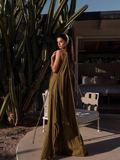 Vacation Style Off-Shoulder Braided Design Maxi Dress