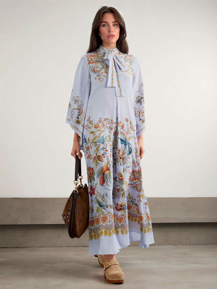 Exquisite Bow Print Maxi Dress