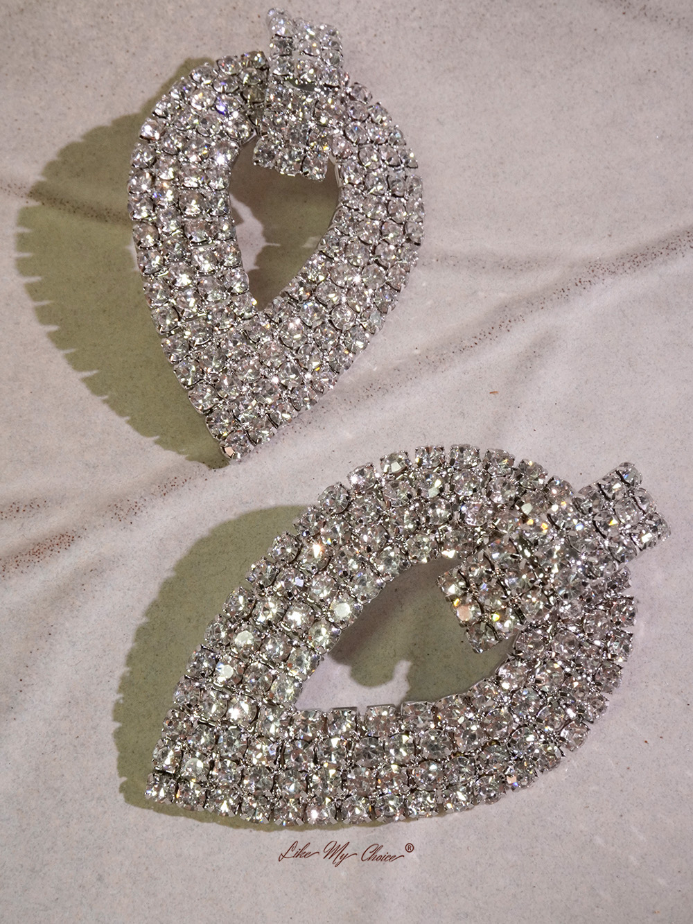 Geometric Rhinestone Clip-on Earrings