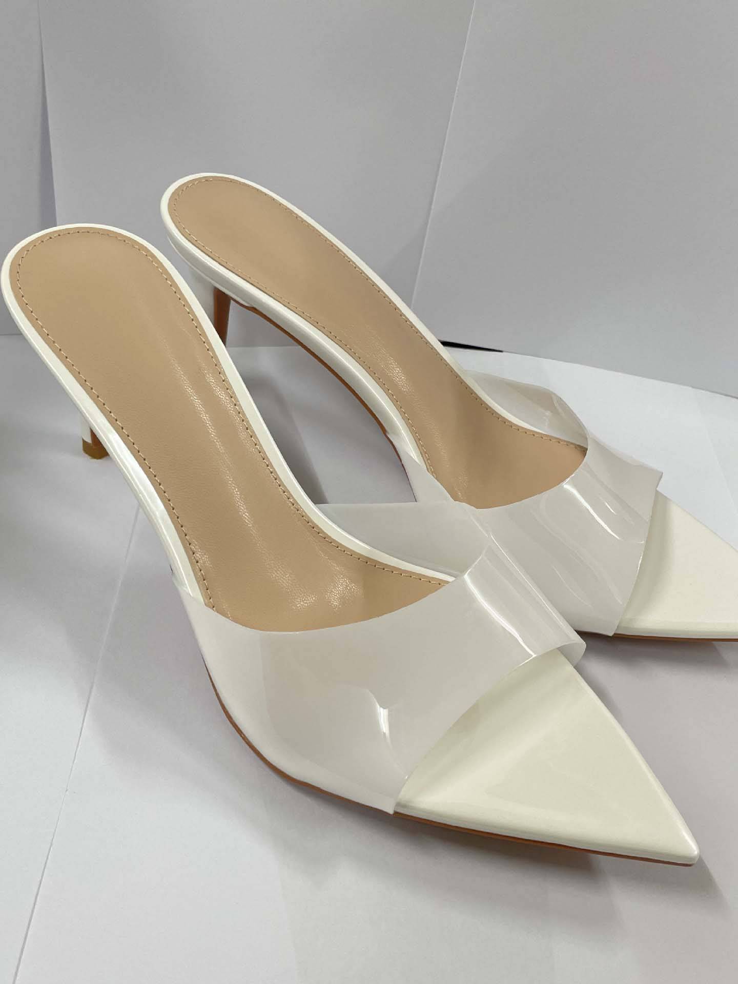 Minimalist Transparent One-strap High-Heeled Slippers