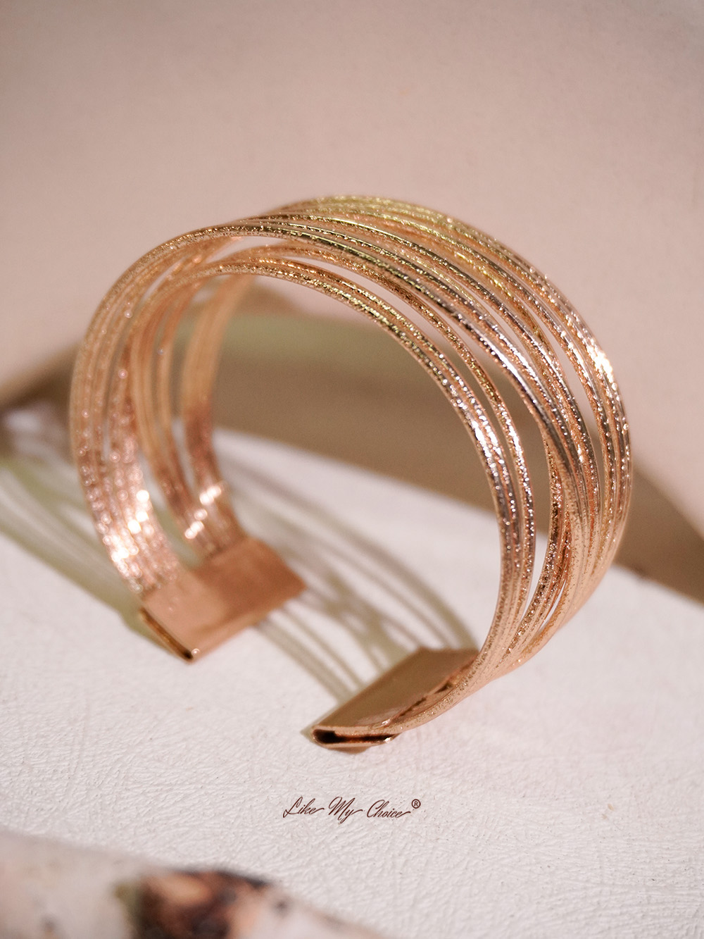 Metal Frosted Multi-Layered Bracelet Geometric Stacking Bracelet