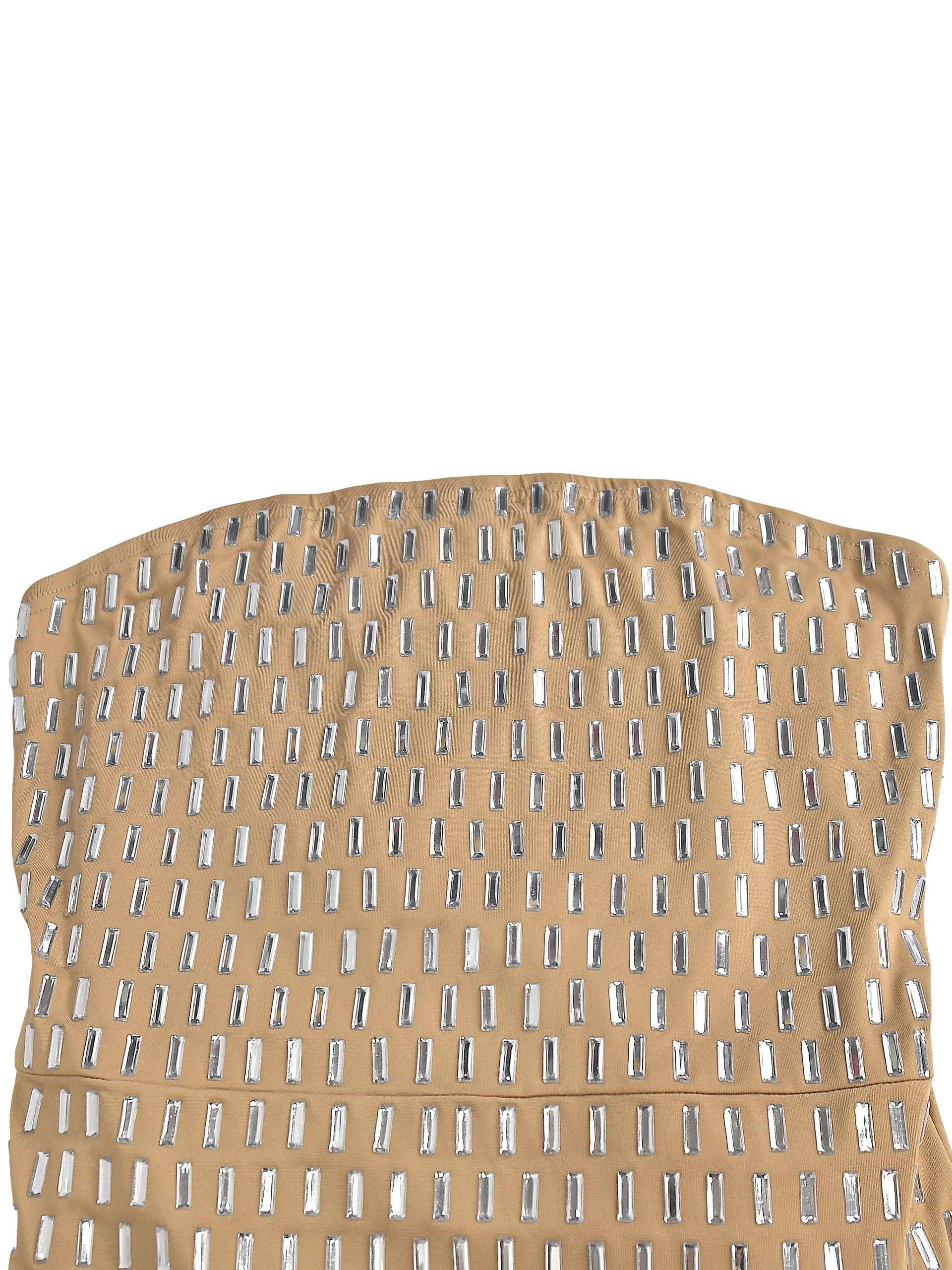 Shiny Tube Top Slim-Fit Maxi Dress