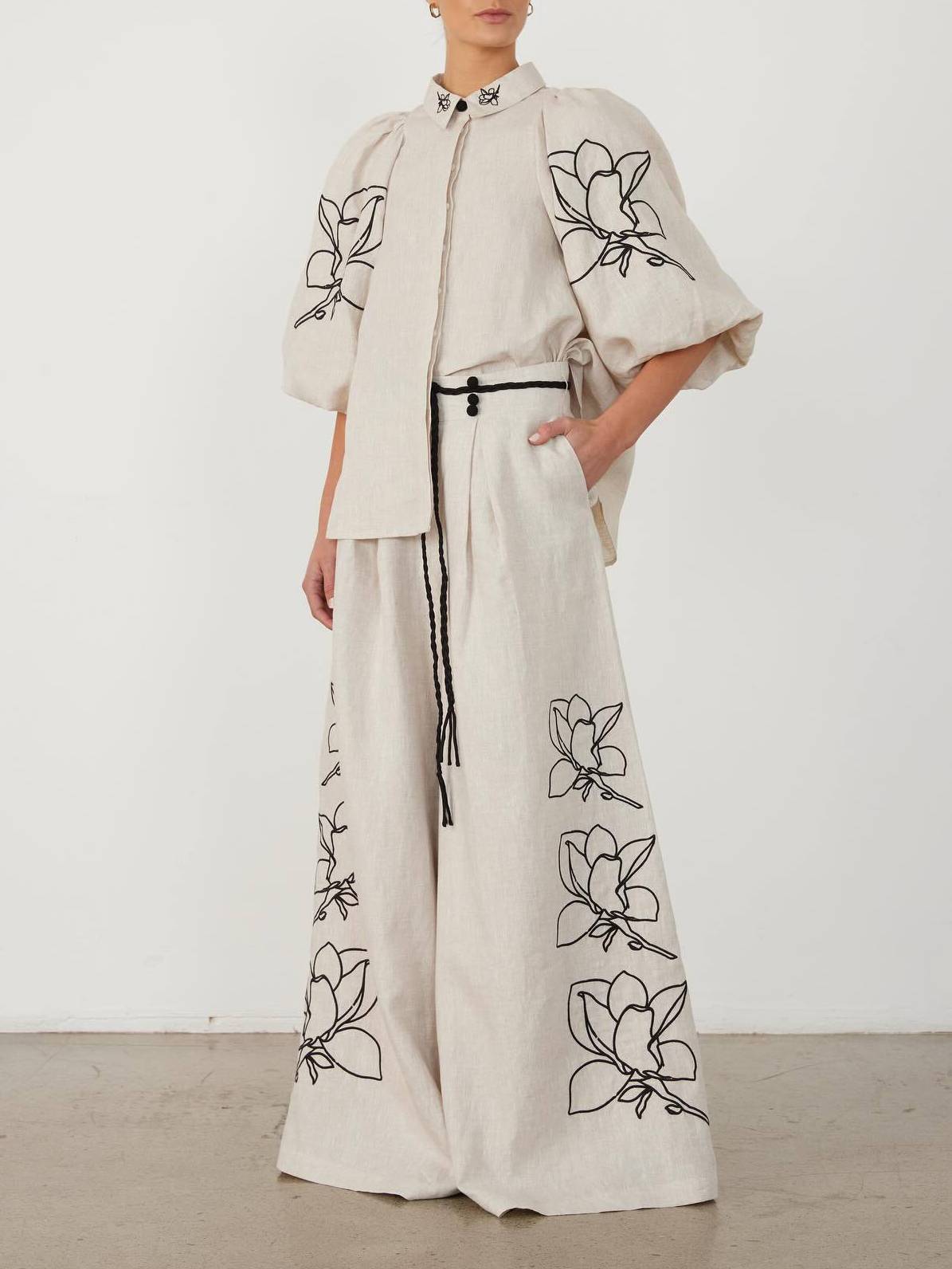 Vintage Pastoral Print Shirt