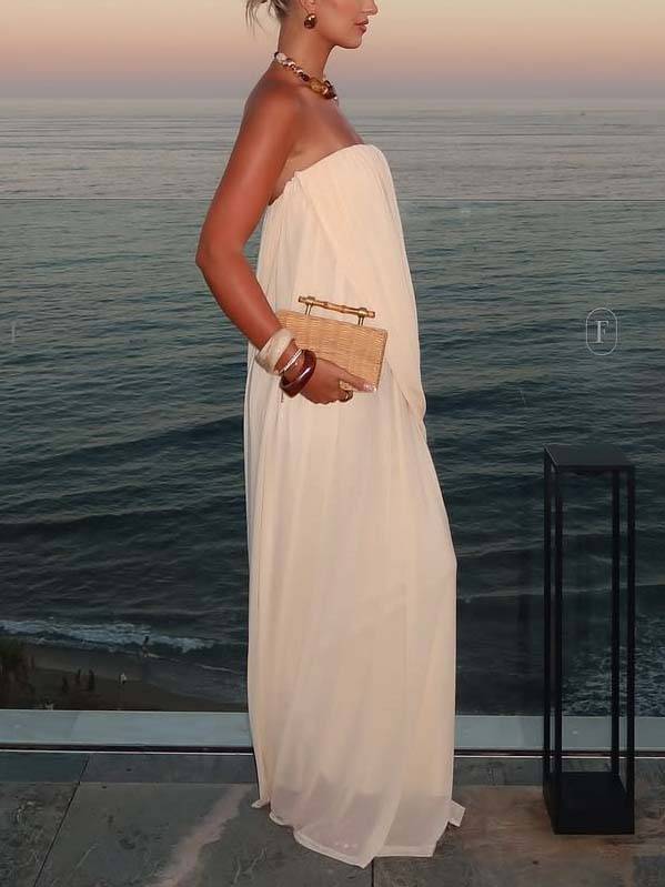 Unique Design Loose Tube Top Maxi Dress