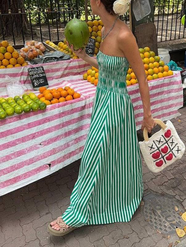 Strapless Holiday Maxi Dress