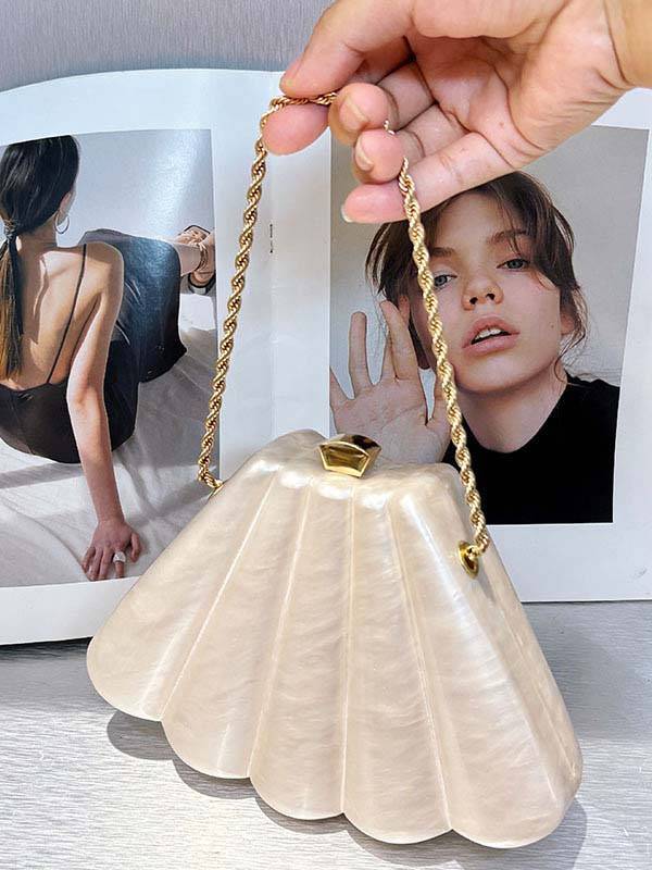 Shell Element Chain Bag Hand Bag