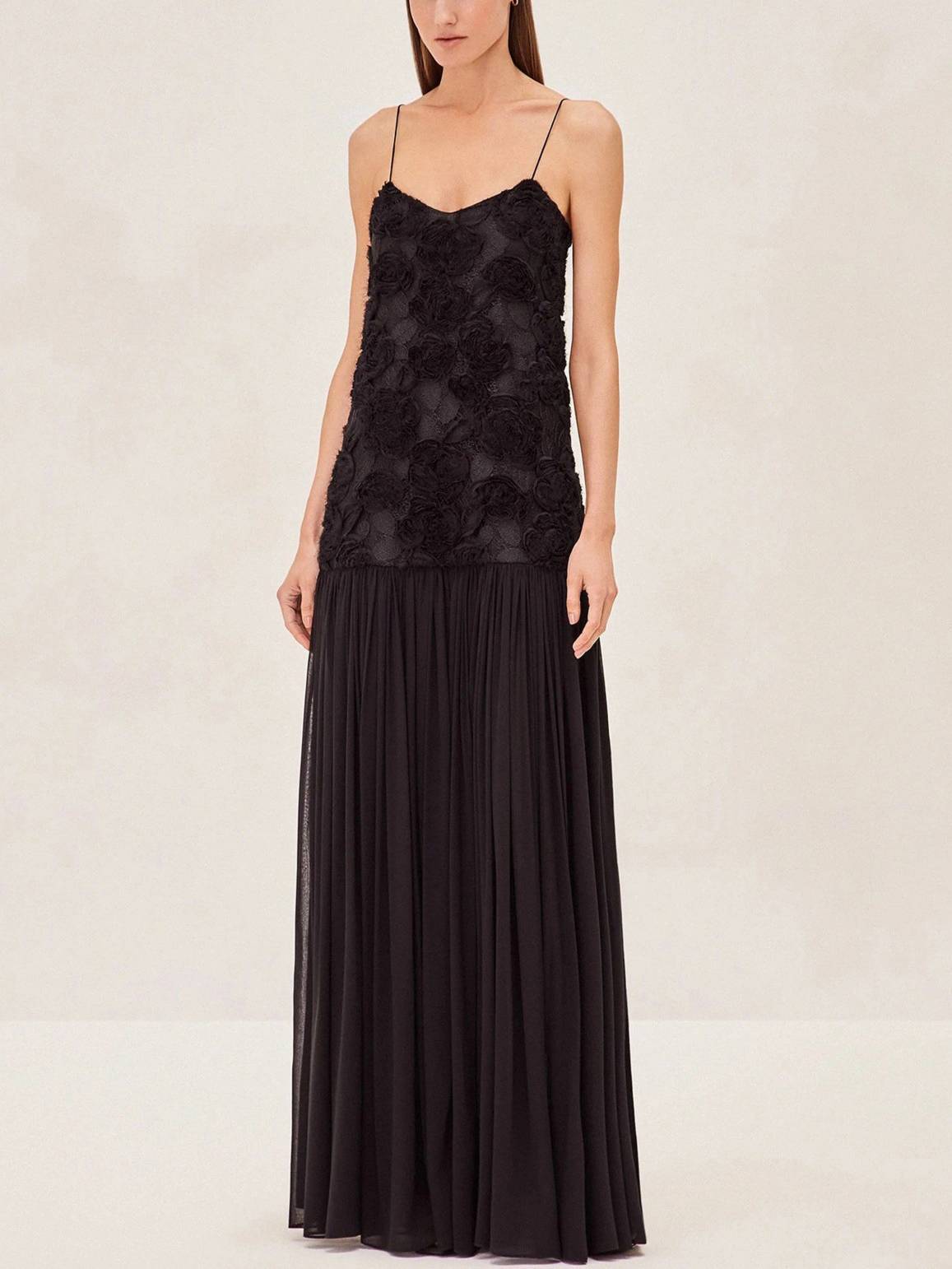 Three-dimensional Flower Splicing Sling Dress