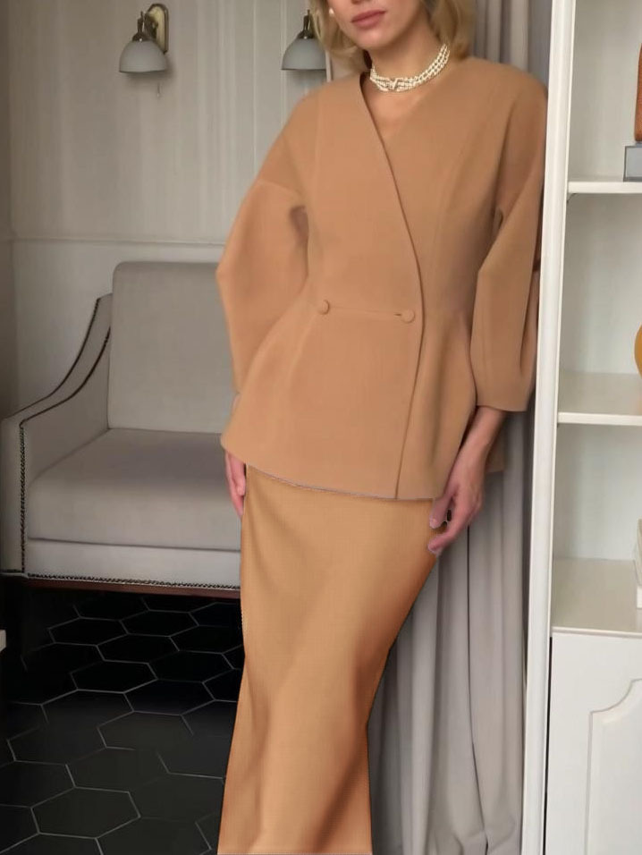 Puff Sleeve Dress Suit