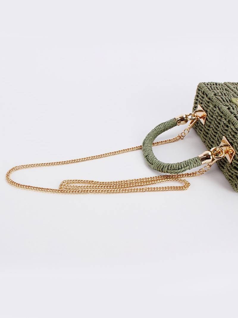 Small Square Box Woven Bag Chain Bag