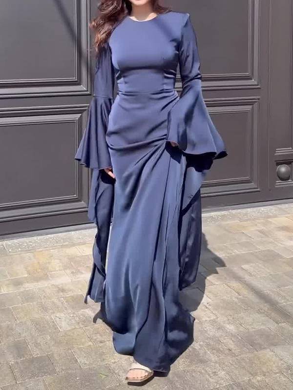 Ruffled Sleeve Design Maxi Dress