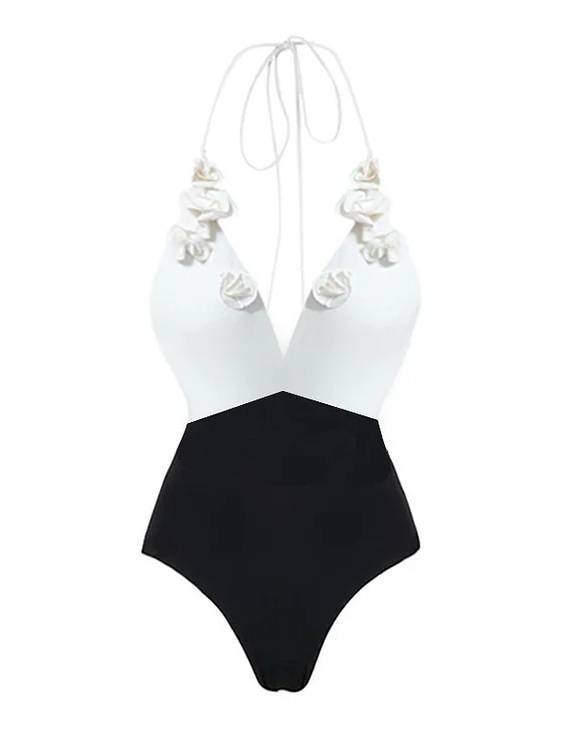 Three-Dimensional Flower One-Piece Swimsuit
