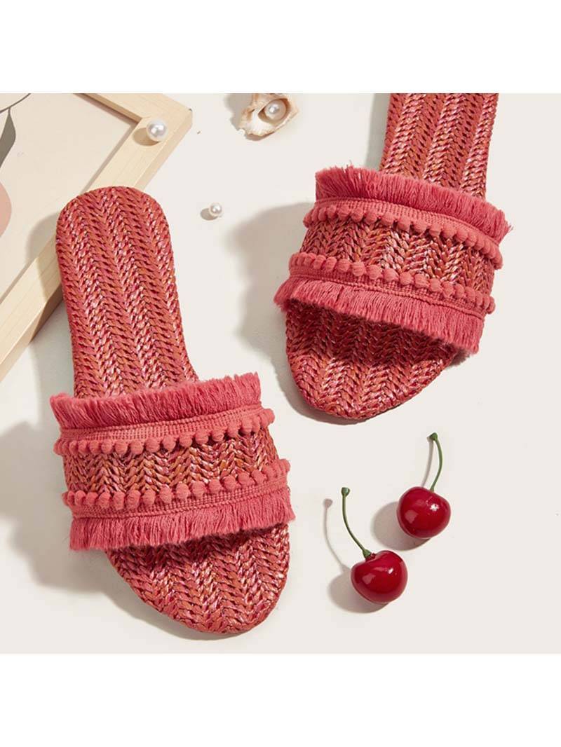 Vacation Style Straw Sandals