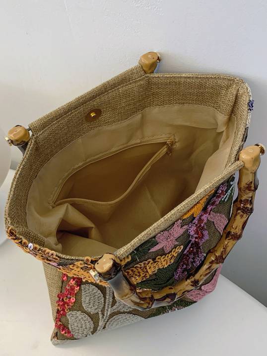 Flower Sequin Handbag