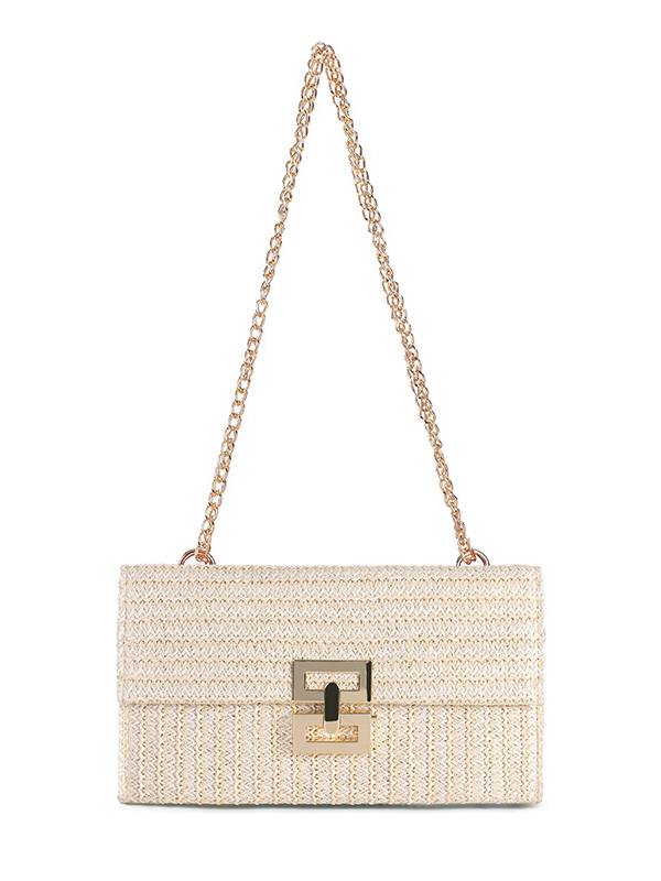 Straw Minimalist Clutch Chain Bag