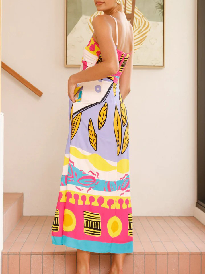 Bow Tie Sleeveless Slit Dress