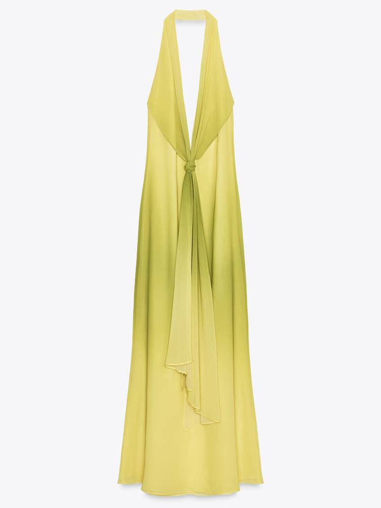 Halter Neck Lace-up Backless Slim-fit Maxi Dress