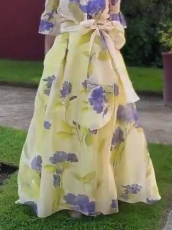 Unique Printed Shirt And Skirt Suit-Skirt