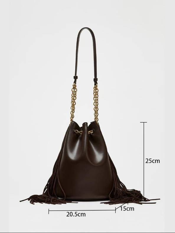 Tassel Design Bucket Bag Shoulder Bag