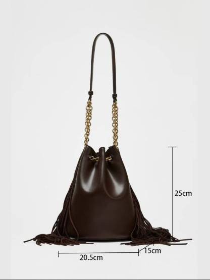 Tassel Design Bucket Bag Shoulder Bag