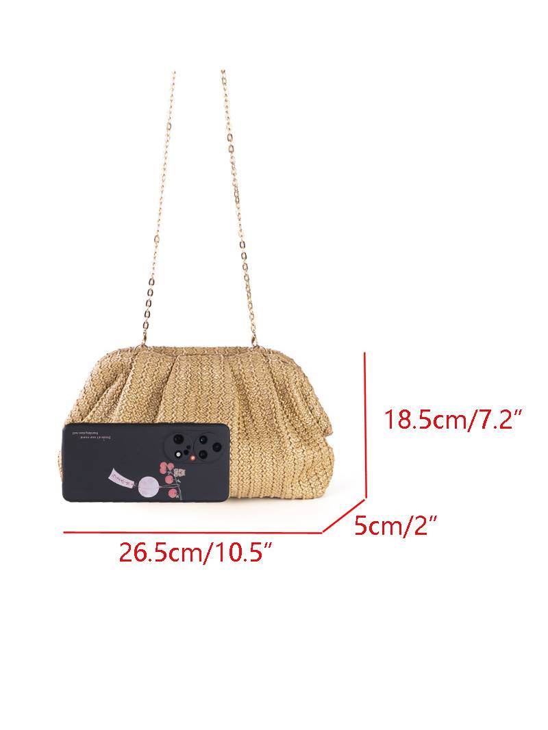 Straw Clutch Chain Bag