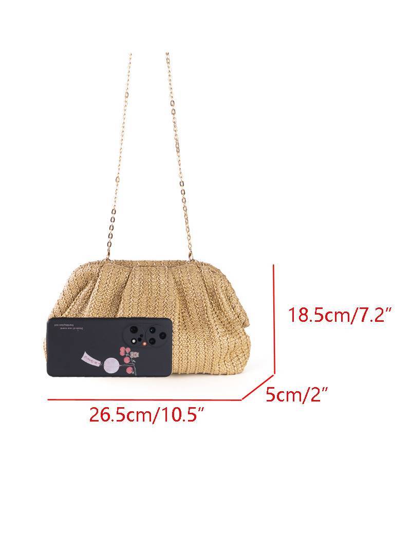 Straw Clutch Chain Bag