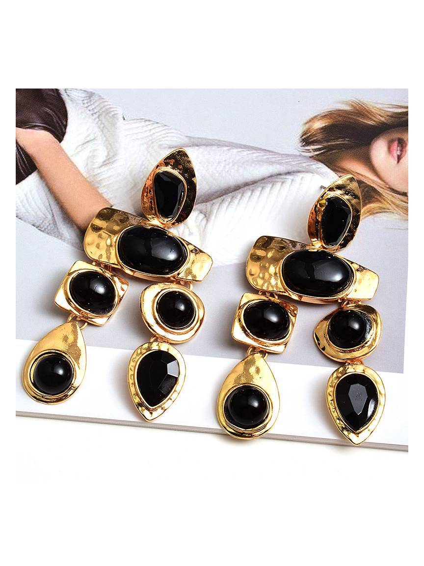 Water Drop Colored Rhinestone Earrings