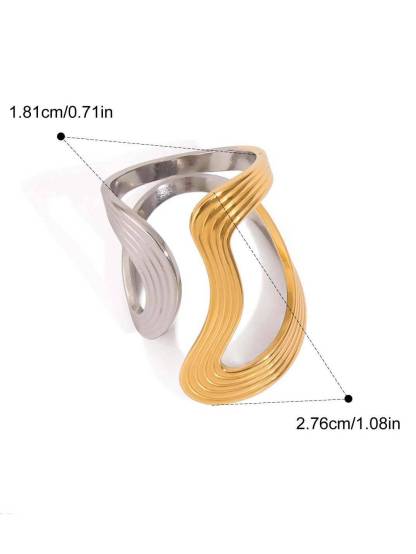 Minimalist Irregular Curve Two-color Ring