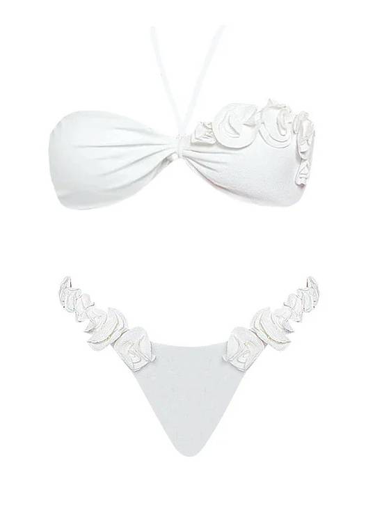 Three-dimensional Flower Bikini Two-piece Set