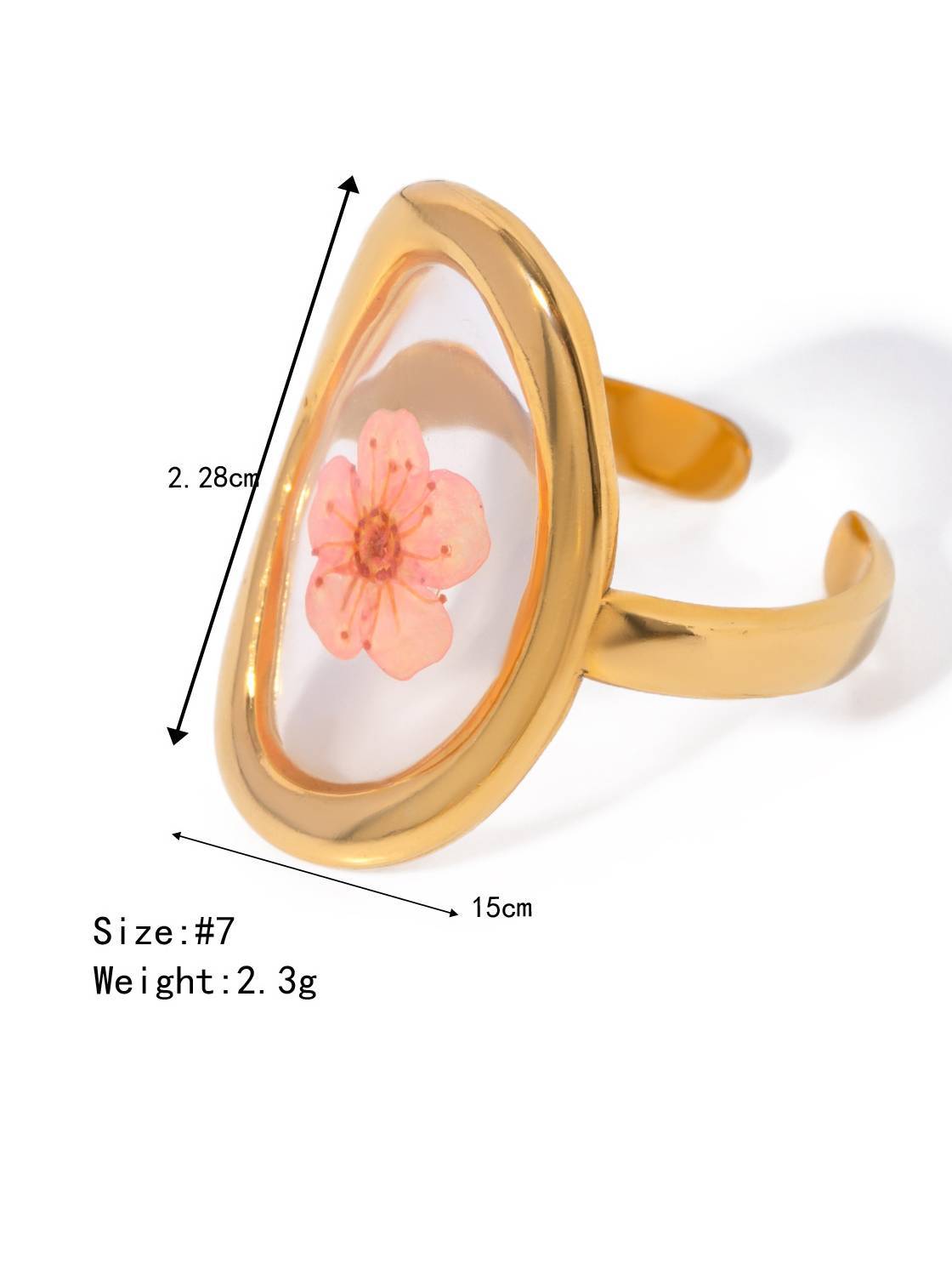 Sunflower Four-leaf Clover Eternal Flower Ring