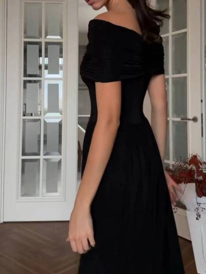 Off-shoulder Tulle Splicing Maxi Dress