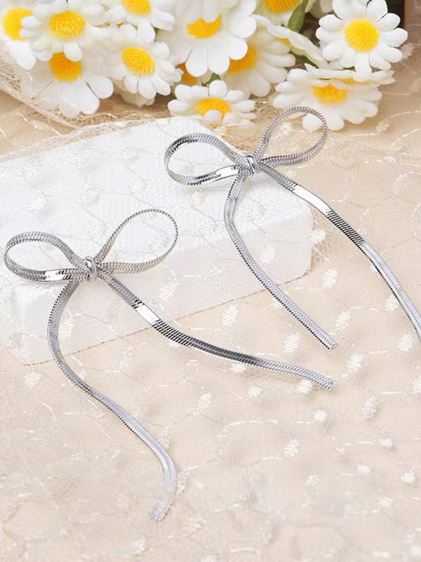 Bow Long Chain Earrings