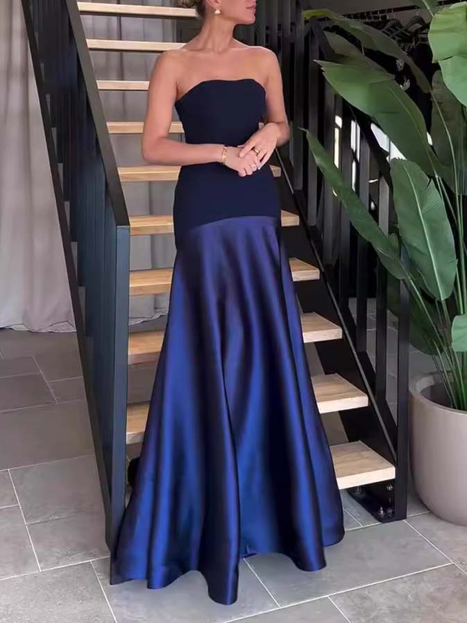Elegant Satin One-Shoulder A-Line Maxi Dress