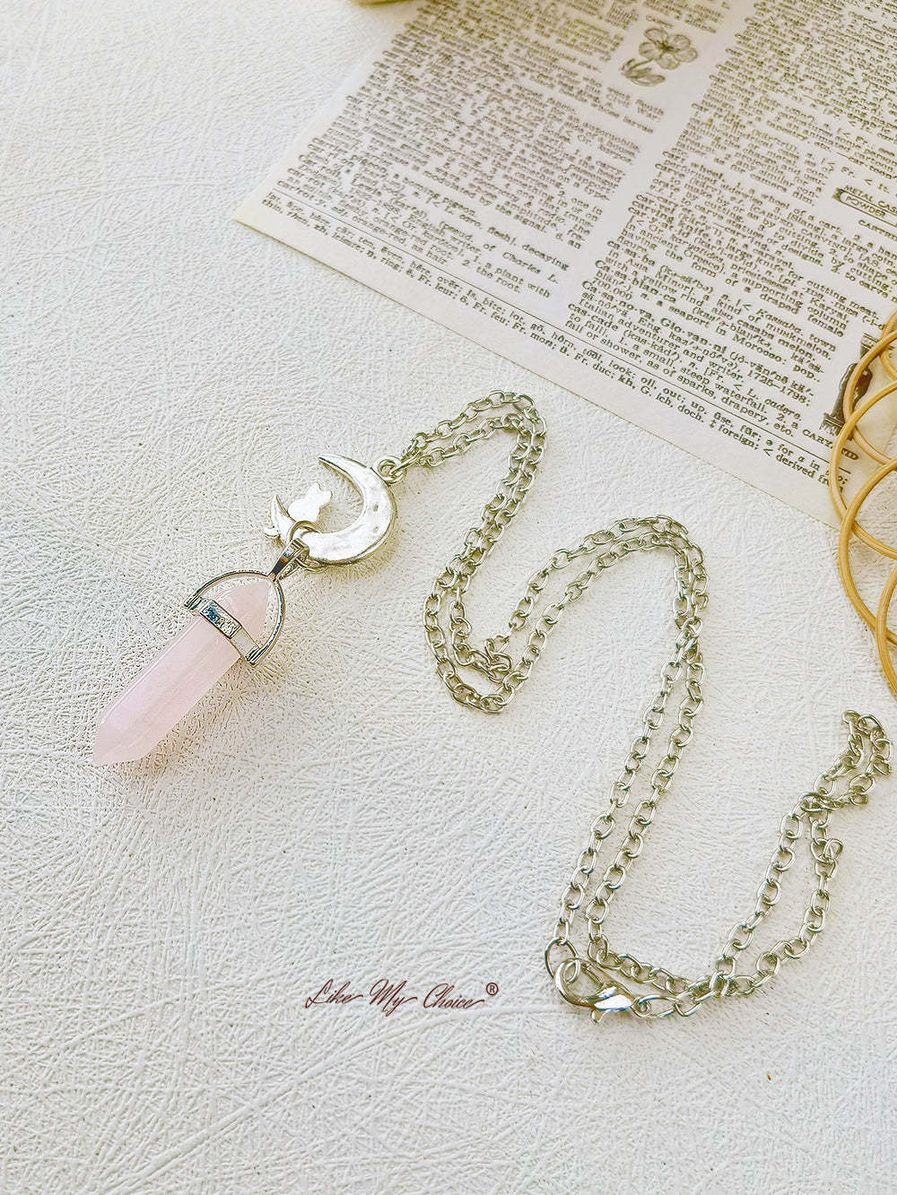 Moon & Cat Crystal Pendant Necklace 2 Pieces