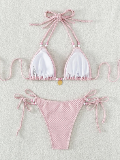 Sweet Strawberry Decorated Sexy Bikini Set