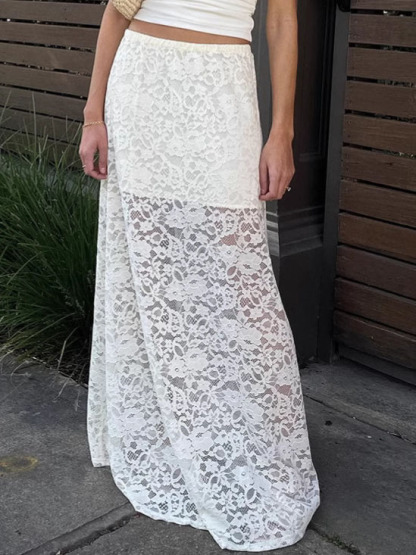 Retro All-match Lace Skirt