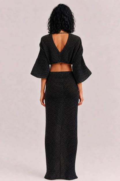 Sexy Twist-Front Cut-Out Maxi Dress