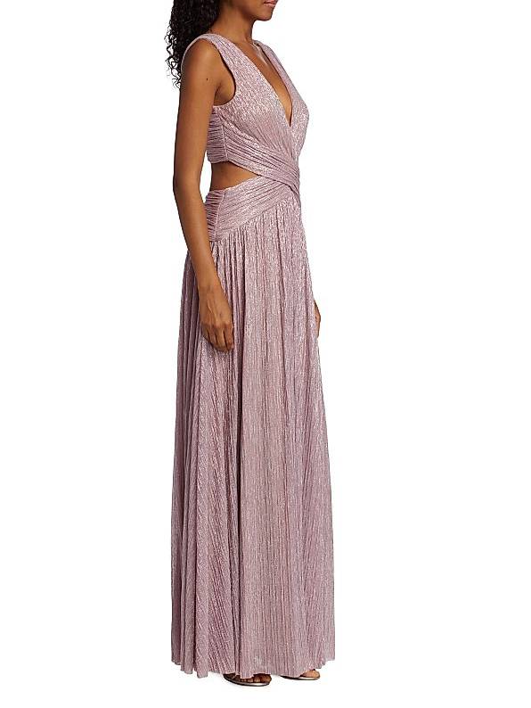 V-Neck Hollow Slit Maxi Dress