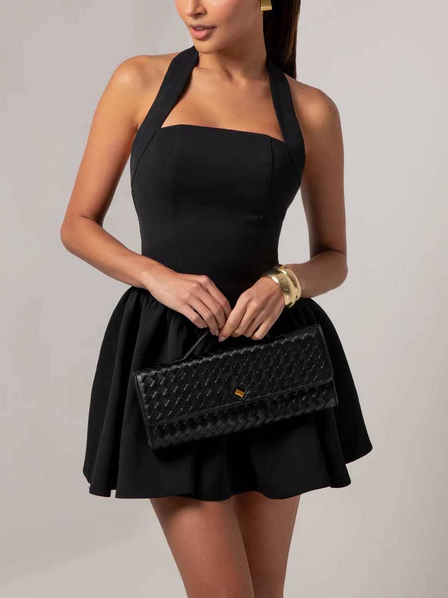 Elegant Halter Neck Backless Mini Dress