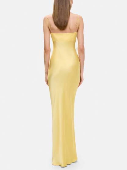 Hollow Suspender Maxi Dress