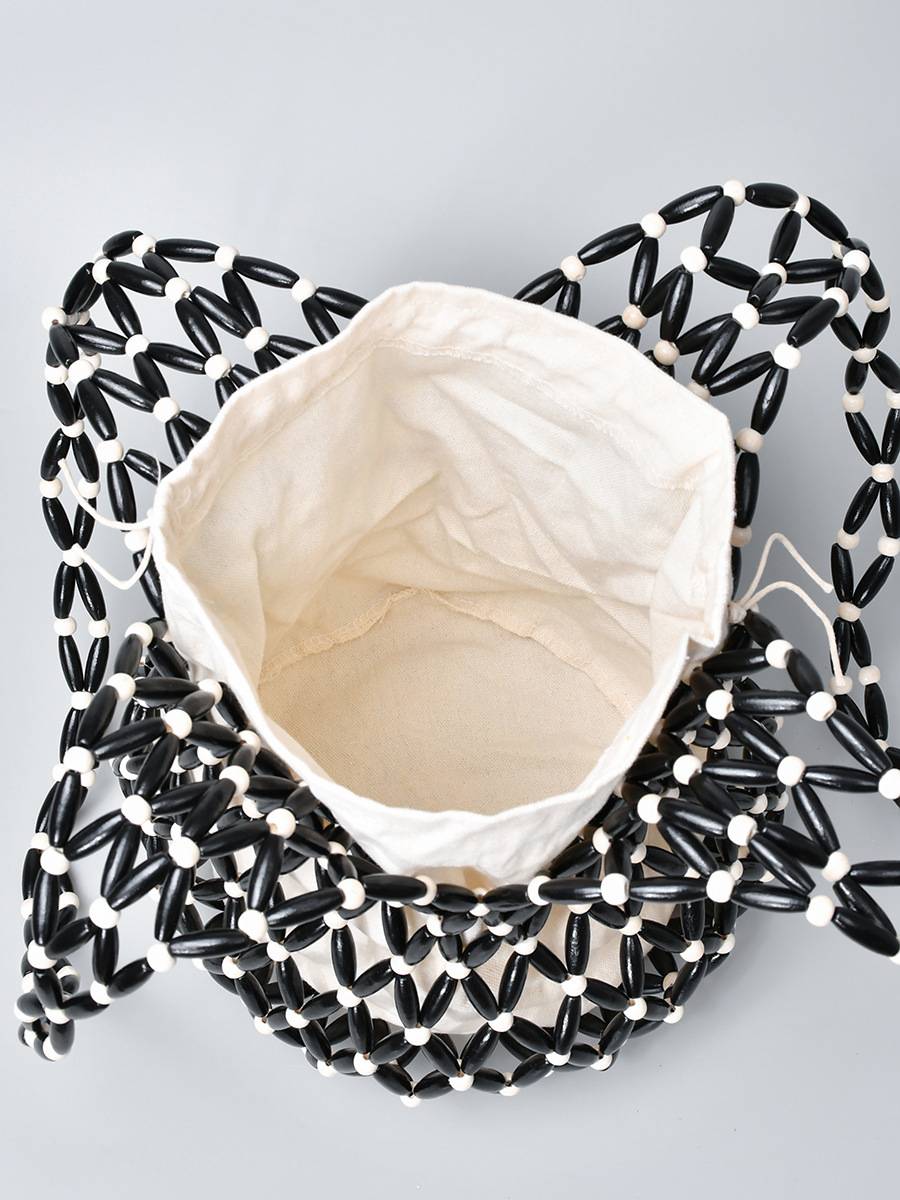 Hollow Woven Bucket Bag