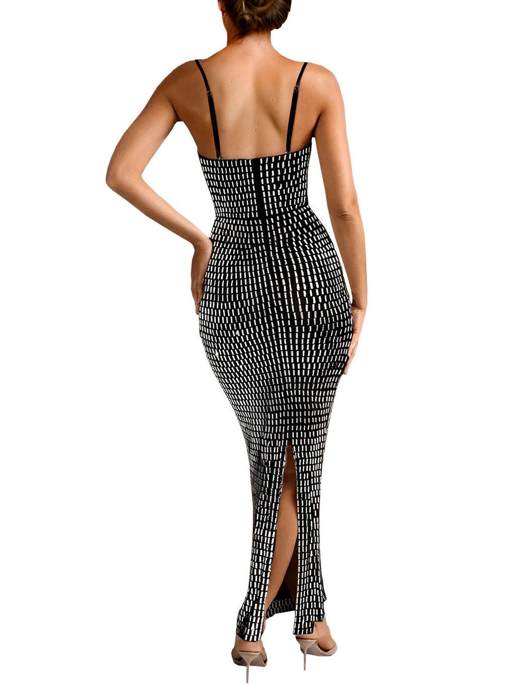 Shiny Sling Slim Fit Maxi Dress