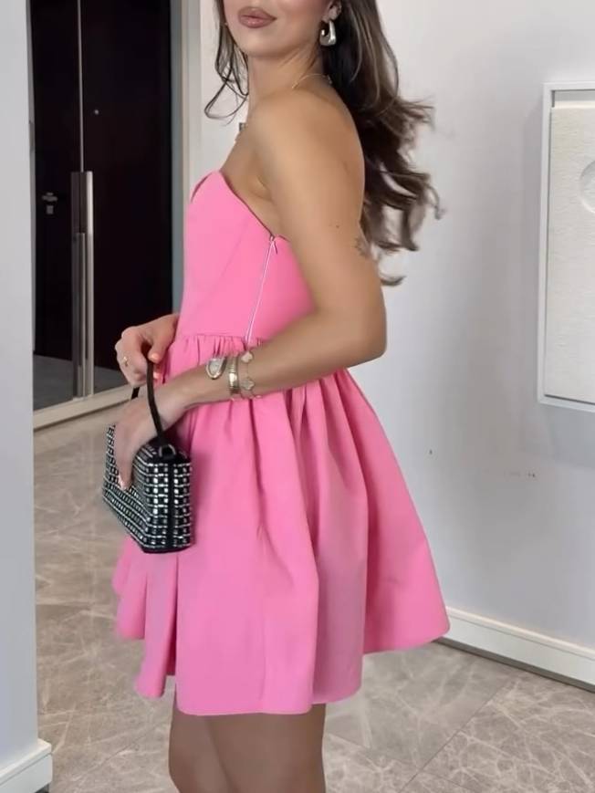 Tube Top High Waist Mini Dress