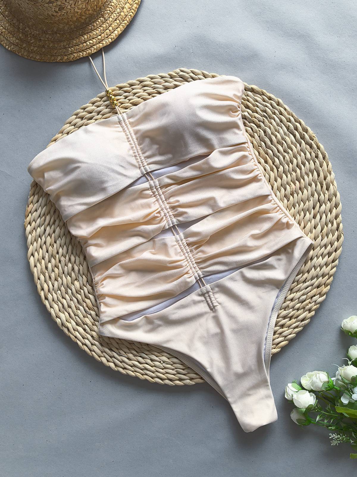 Halter Hollow One-Piece Swimsuit